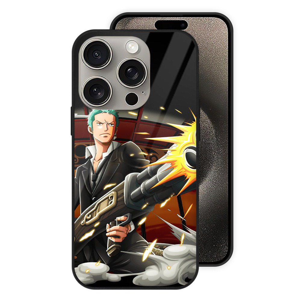 （画像用） ワンピース ロロノア・ゾロ ONE PIECE Roronoa Zoro 【iPhone15Pro対応】スマホケース 耐衝撃＆黄変防止 背面ガラス