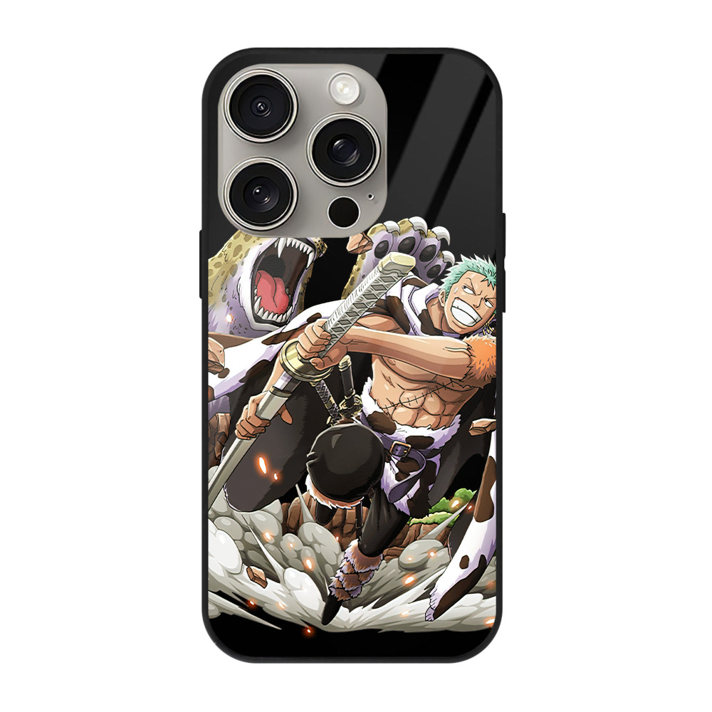 （画像用） ワンピース ロロノア・ゾロ ONE PIECE Roronoa Zoro 【iPhone15Pro対応】スマホケース 耐衝撃＆黄変防止 背面ガラス
