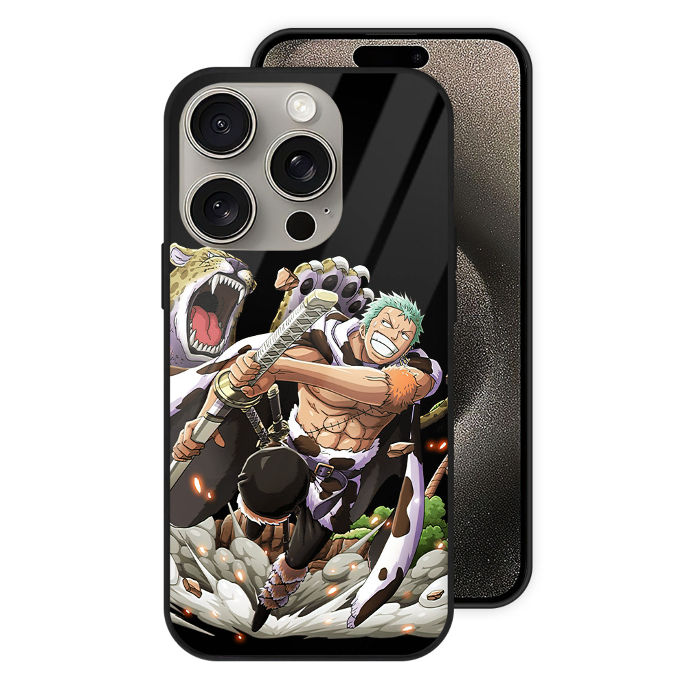 （画像用） ワンピース ロロノア・ゾロ ONE PIECE Roronoa Zoro 【iPhone15Pro対応】スマホケース 耐衝撃＆黄変防止 背面ガラス
