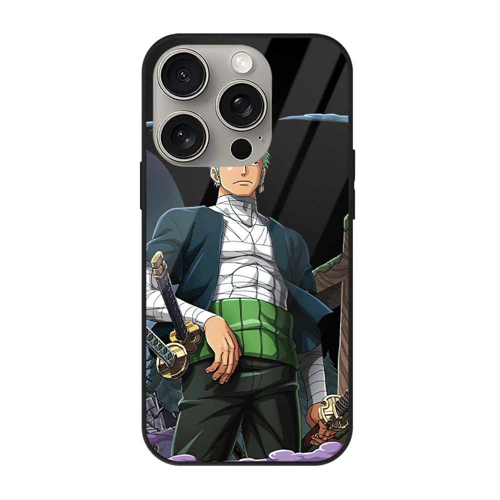 （画像用） ワンピース ロロノア・ゾロ ONE PIECE Roronoa Zoro 【iPhone15Pro対応】スマホケース 耐衝撃＆黄変防止 背面ガラス
