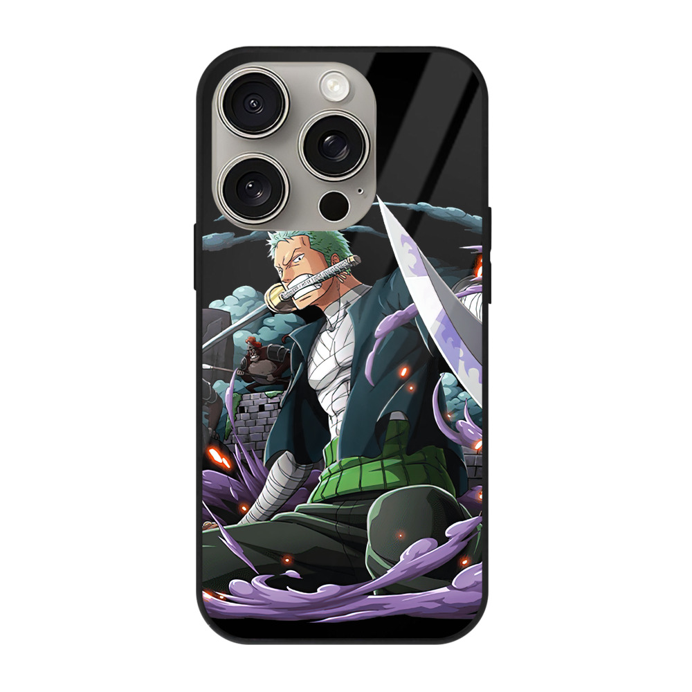 （画像用） ワンピース ロロノア・ゾロ ONE PIECE Roronoa Zoro 【iPhone15Pro対応】スマホケース 耐衝撃＆黄変防止 背面ガラス