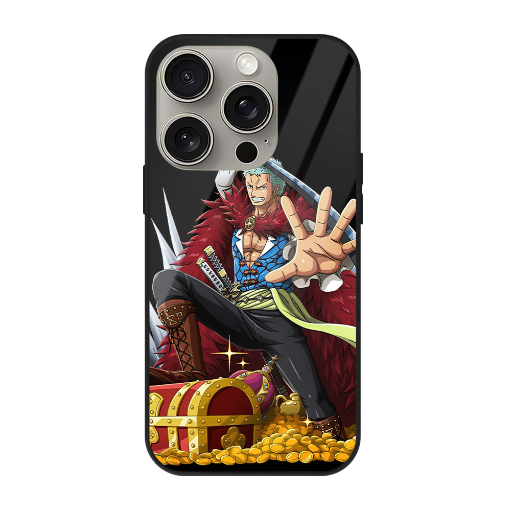 （画像用） ワンピース ロロノア・ゾロ ONE PIECE Roronoa Zoro 【iPhone15Pro対応】スマホケース 耐衝撃＆黄変防止 背面ガラス