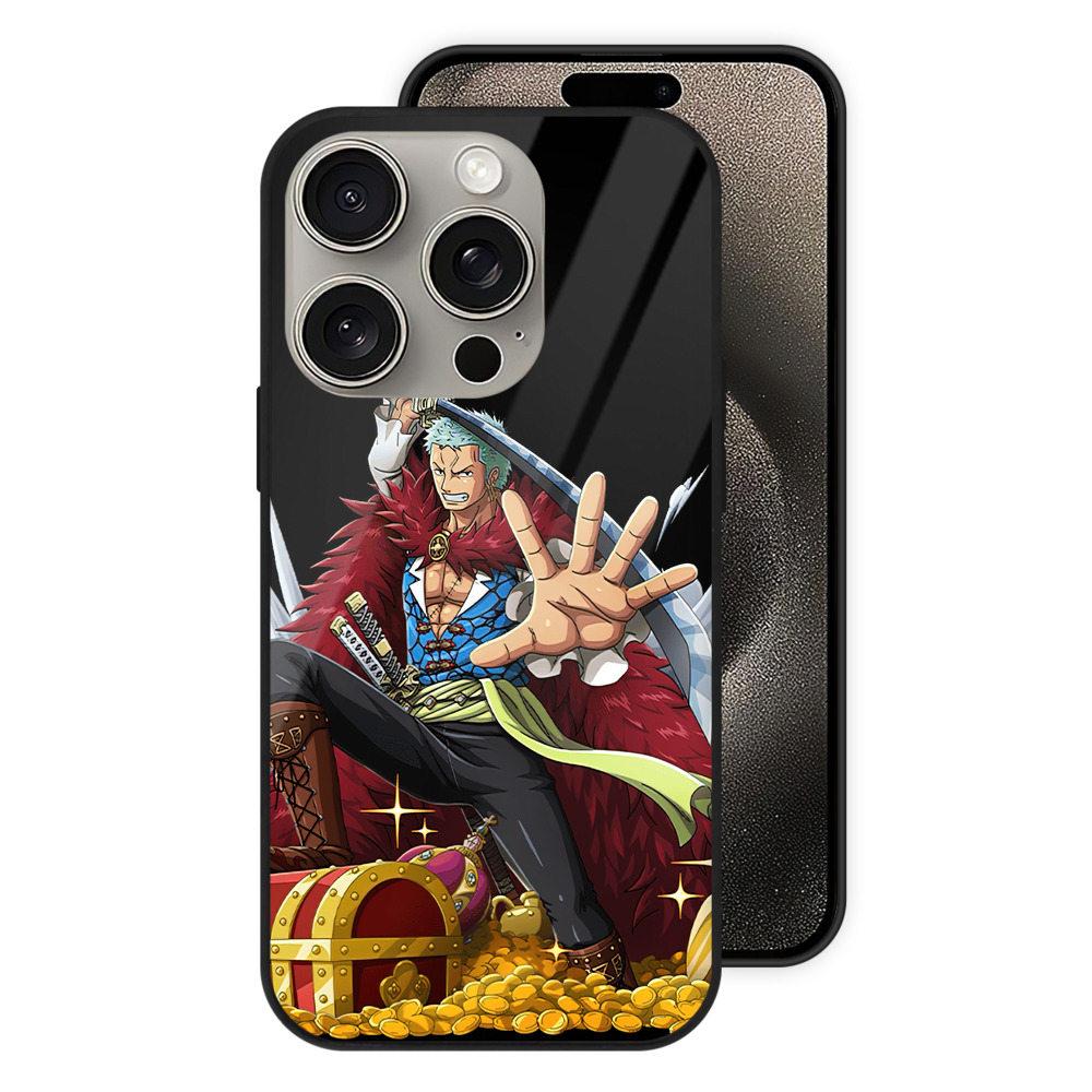 ワンピース ロロノア・ゾロ ONE PIECE Roronoa Zoro 【iPhone15Pro対応】スマホケース 耐衝撃＆黄変防止 背面ガラス