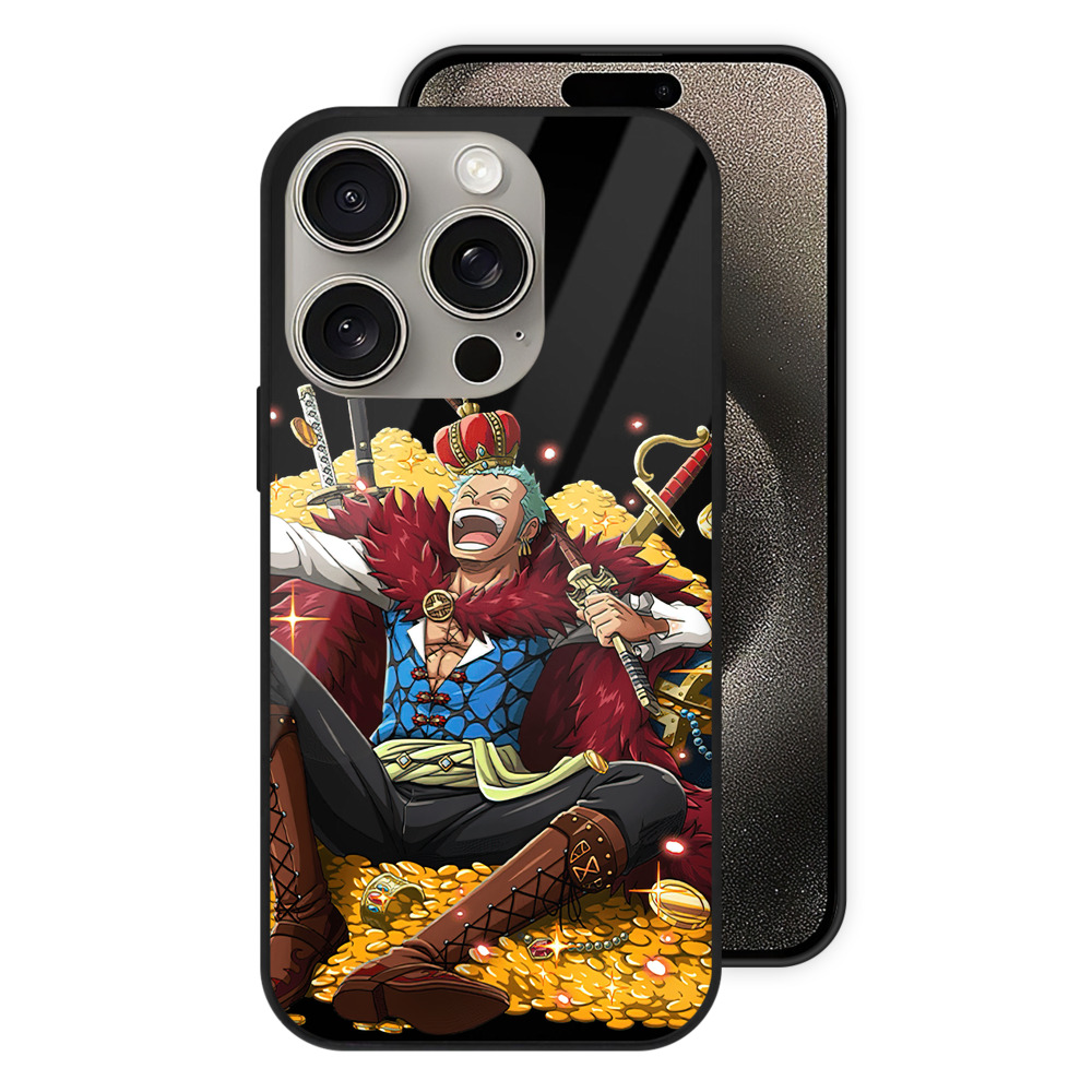 （画像用） ワンピース ロロノア・ゾロ ONE PIECE Roronoa Zoro 【iPhone15Pro対応】スマホケース 耐衝撃＆黄変防止 背面ガラス
