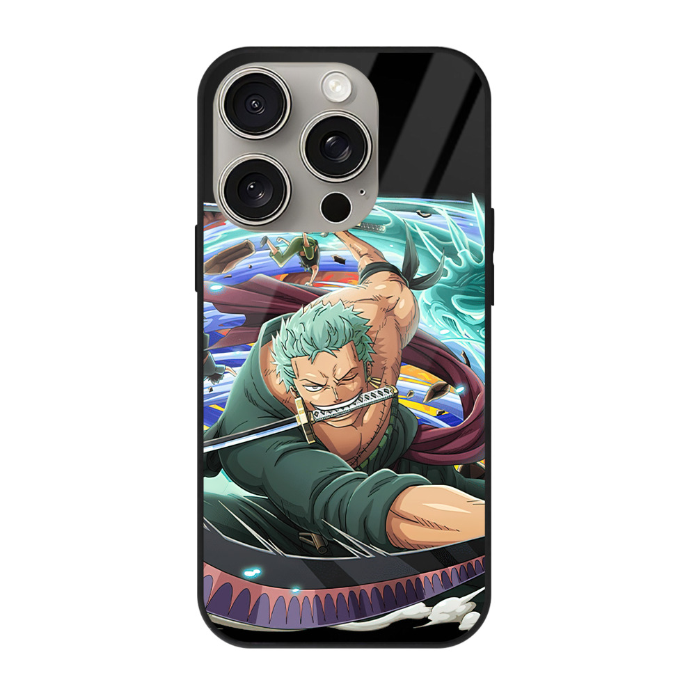 （画像用） ワンピース ロロノア・ゾロ ONE PIECE Roronoa Zoro 【iPhone15Pro対応】スマホケース 耐衝撃＆黄変防止 背面ガラス