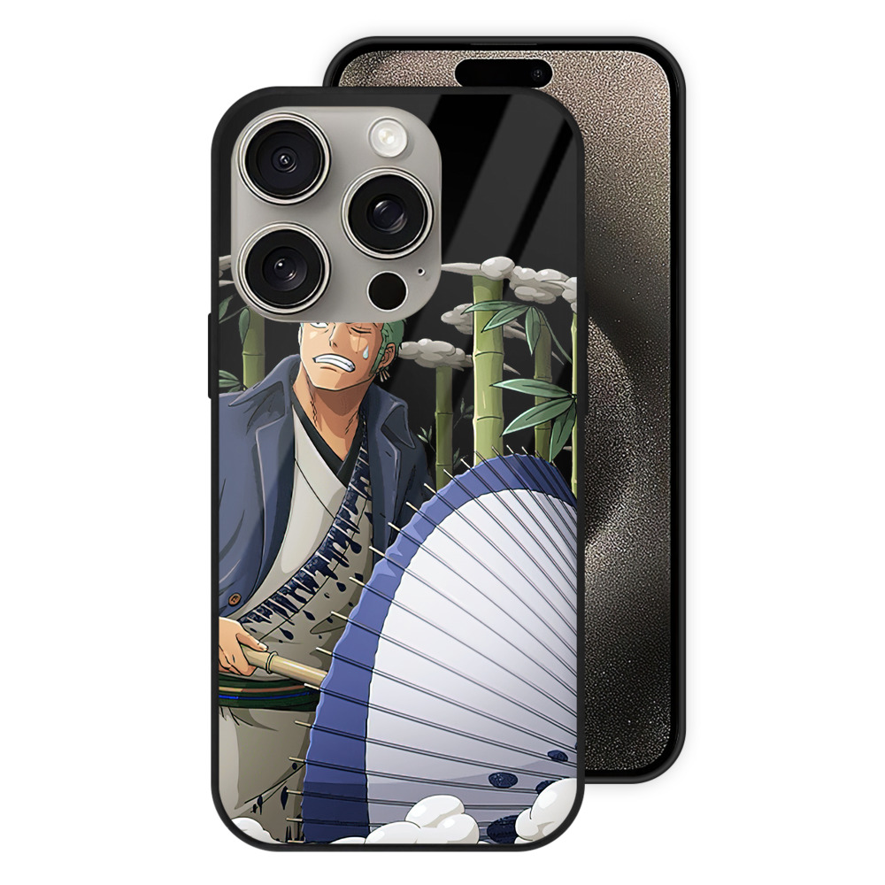 （画像用） ワンピース ロロノア・ゾロ ONE PIECE Roronoa Zoro 【iPhone15Pro対応】スマホケース 耐衝撃＆黄変防止 背面ガラス
