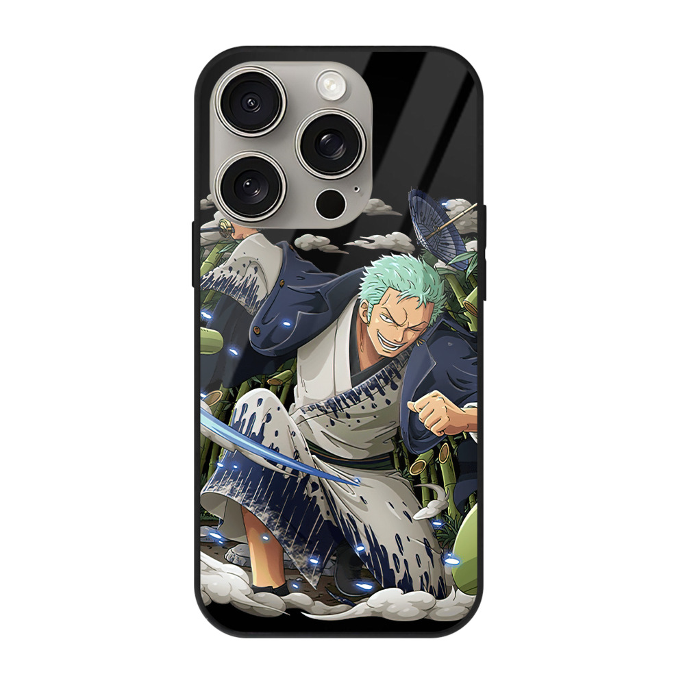 （画像用） ワンピース ロロノア・ゾロ ONE PIECE Roronoa Zoro 【iPhone15Pro対応】スマホケース 耐衝撃＆黄変防止 背面ガラス