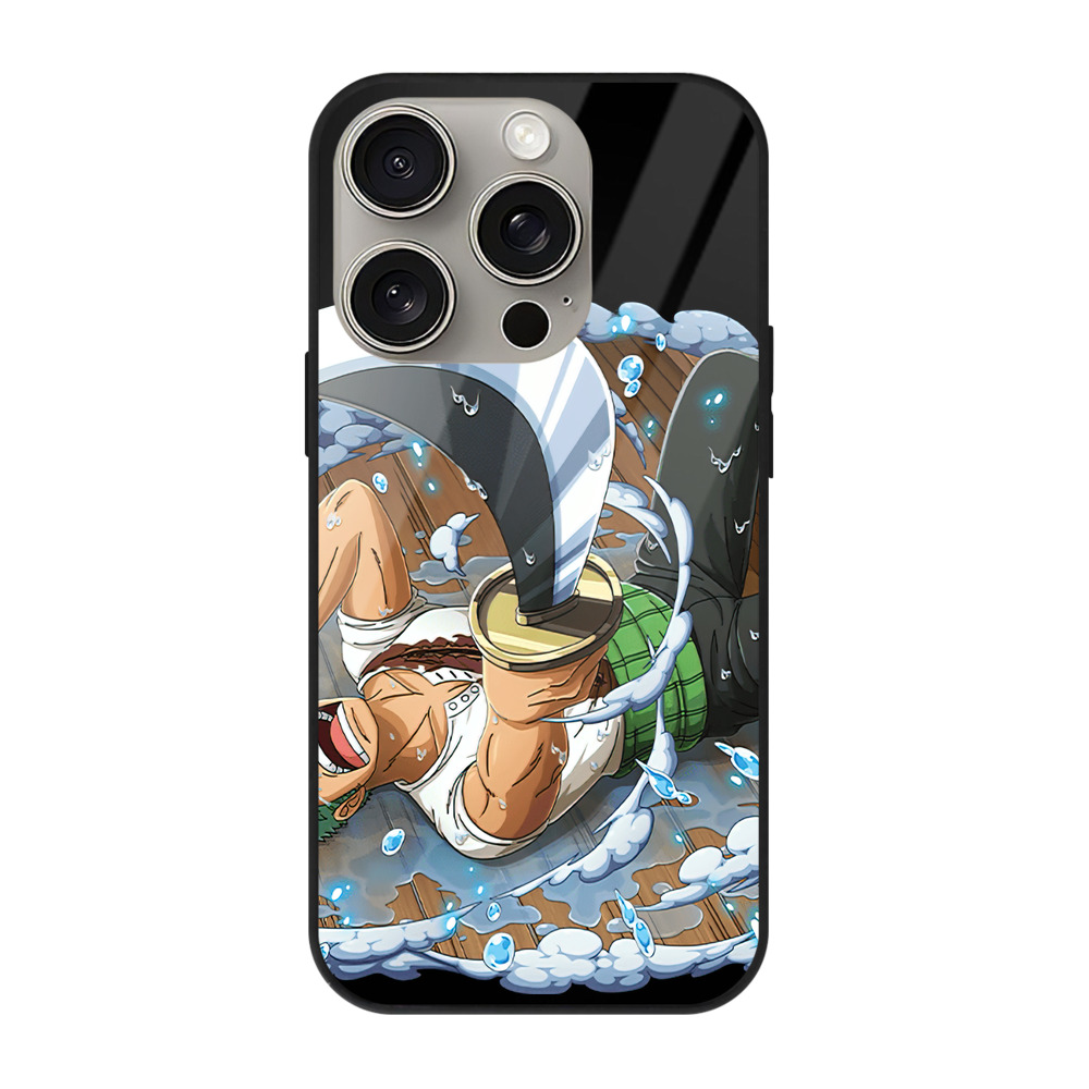 （画像用） ワンピース ロロノア・ゾロ ONE PIECE Roronoa Zoro 【iPhone15Pro対応】スマホケース 耐衝撃＆黄変防止 背面ガラス