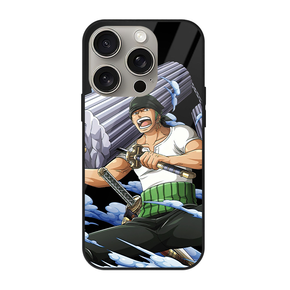 （画像用） ワンピース ロロノア・ゾロ ONE PIECE Roronoa Zoro 【iPhone15Pro対応】スマホケース 耐衝撃＆黄変防止 背面ガラス