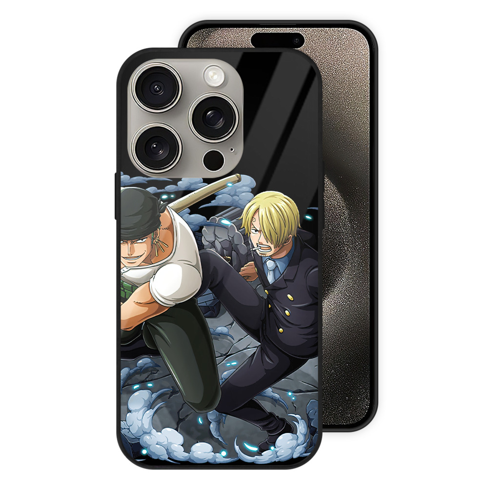 （画像用） ワンピース ロロノア・ゾロ ONE PIECE Roronoa Zoro 【iPhone15Pro対応】スマホケース 耐衝撃＆黄変防止 背面ガラス