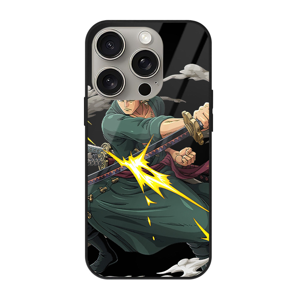 （画像用） ワンピース ロロノア・ゾロ ONE PIECE Roronoa Zoro 【iPhone15Pro対応】スマホケース 耐衝撃＆黄変防止 背面ガラス
