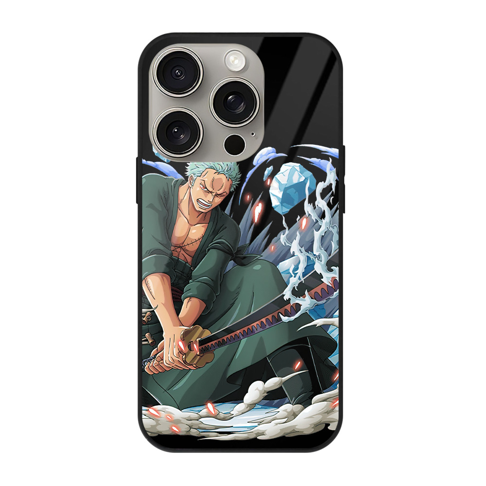 （画像用） ワンピース ロロノア・ゾロ ONE PIECE Roronoa Zoro 【iPhone15Pro対応】スマホケース 耐衝撃＆黄変防止 背面ガラス
