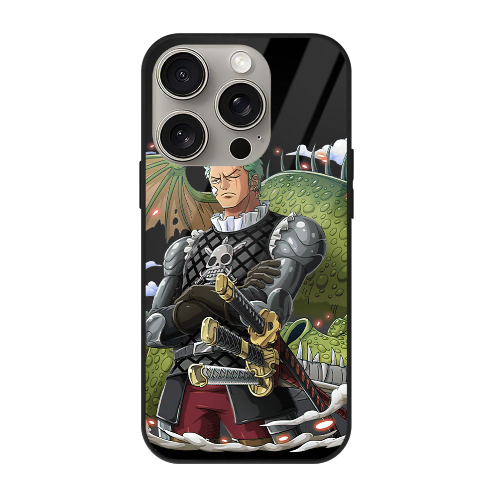 （画像用） ワンピース ロロノア・ゾロ ONE PIECE Roronoa Zoro 【iPhone15Pro対応】スマホケース 耐衝撃＆黄変防止 背面ガラス