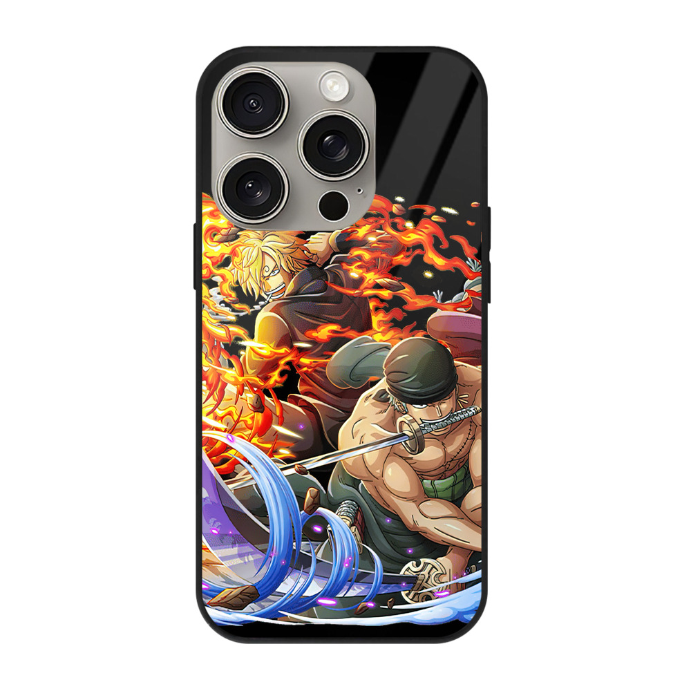 （画像用） ワンピース ロロノア・ゾロ ONE PIECE Roronoa Zoro 【iPhone15Pro対応】スマホケース 耐衝撃＆黄変防止 背面ガラス