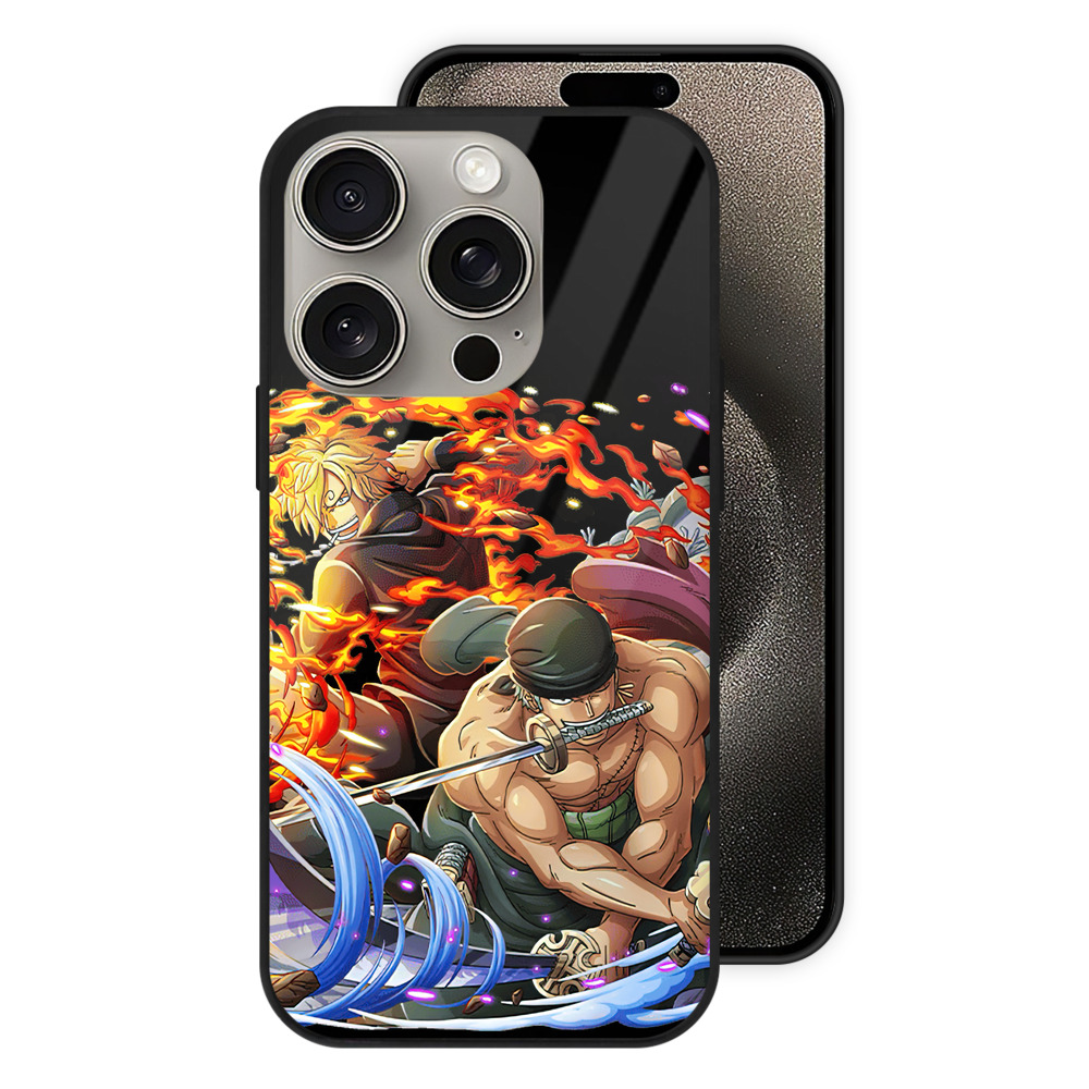 （画像用） ワンピース ロロノア・ゾロ ONE PIECE Roronoa Zoro 【iPhone15Pro対応】スマホケース 耐衝撃＆黄変防止 背面ガラス