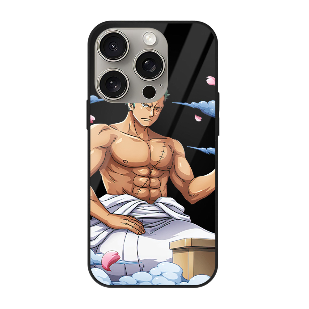 （画像用） ワンピース ロロノア・ゾロ ONE PIECE Roronoa Zoro 【iPhone15Pro対応】スマホケース 耐衝撃＆黄変防止 背面ガラス
