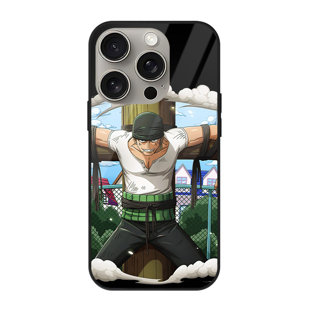 （画像用） ワンピース ロロノア・ゾロ ONE PIECE Roronoa Zoro 【iPhone15Pro対応】スマホケース 耐衝撃＆黄変防止 背面ガラス