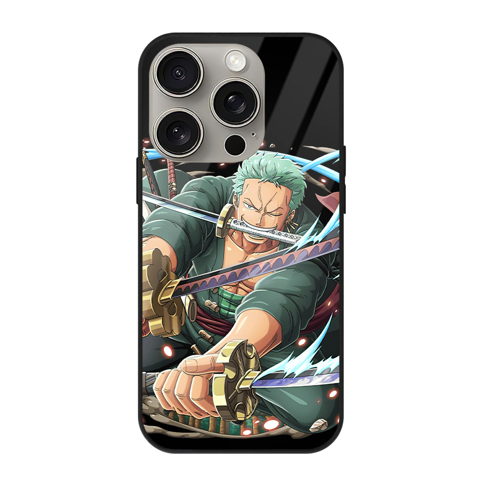 （画像用） ワンピース ロロノア・ゾロ ONE PIECE Roronoa Zoro 【iPhone15Pro対応】スマホケース 耐衝撃＆黄変防止 背面ガラス