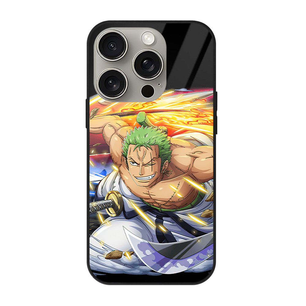 （画像用） ワンピース ロロノア・ゾロ ONE PIECE Roronoa Zoro 【iPhone15Pro対応】スマホケース 耐衝撃＆黄変防止 背面ガラス