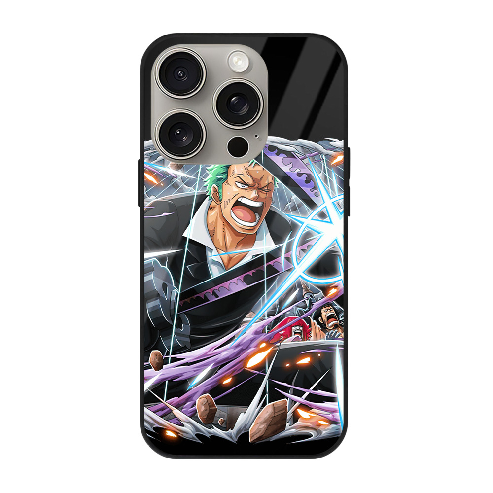 （画像用） ワンピース ロロノア・ゾロ ONE PIECE Roronoa Zoro 【iPhone15Pro対応】スマホケース 耐衝撃＆黄変防止 背面ガラス