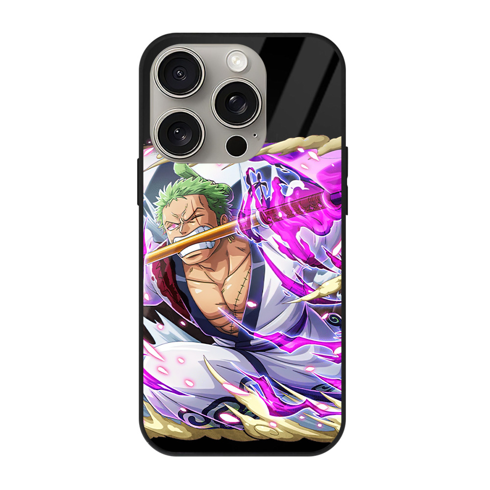 （画像用） ワンピース ロロノア・ゾロ ONE PIECE Roronoa Zoro 【iPhone15Pro対応】スマホケース 耐衝撃＆黄変防止 背面ガラス