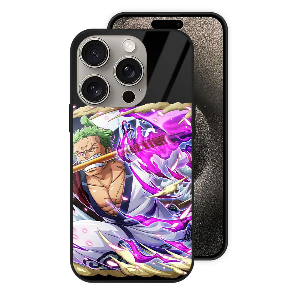 （画像用） ワンピース ロロノア・ゾロ ONE PIECE Roronoa Zoro 【iPhone15Pro対応】スマホケース 耐衝撃＆黄変防止 背面ガラス