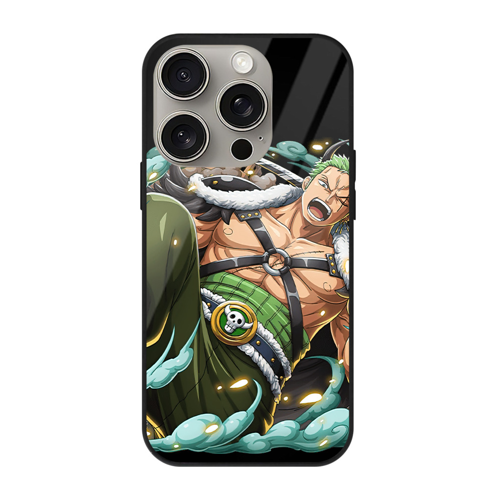 （画像用） ワンピース ロロノア・ゾロ ONE PIECE Roronoa Zoro 【iPhone15Pro対応】スマホケース 耐衝撃＆黄変防止 背面ガラス