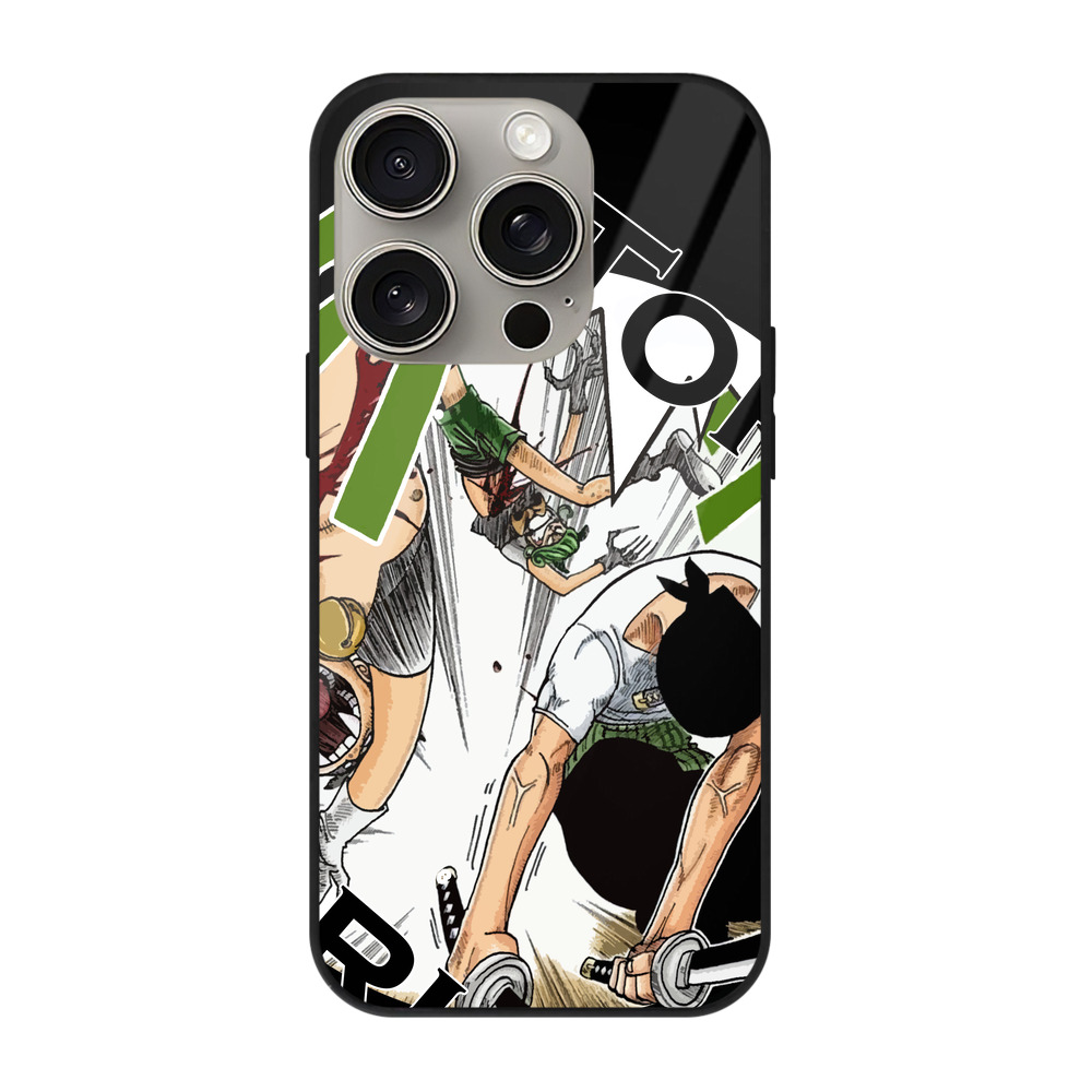 （画像用） ワンピース ロロノア・ゾロ ONE PIECE Roronoa Zoro 【iPhone15Pro対応】スマホケース 耐衝撃＆黄変防止 背面ガラス