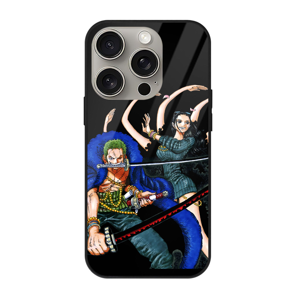 （画像用） ワンピース ロロノア・ゾロ ONE PIECE Roronoa Zoro 【iPhone15Pro対応】スマホケース 耐衝撃＆黄変防止 背面ガラス