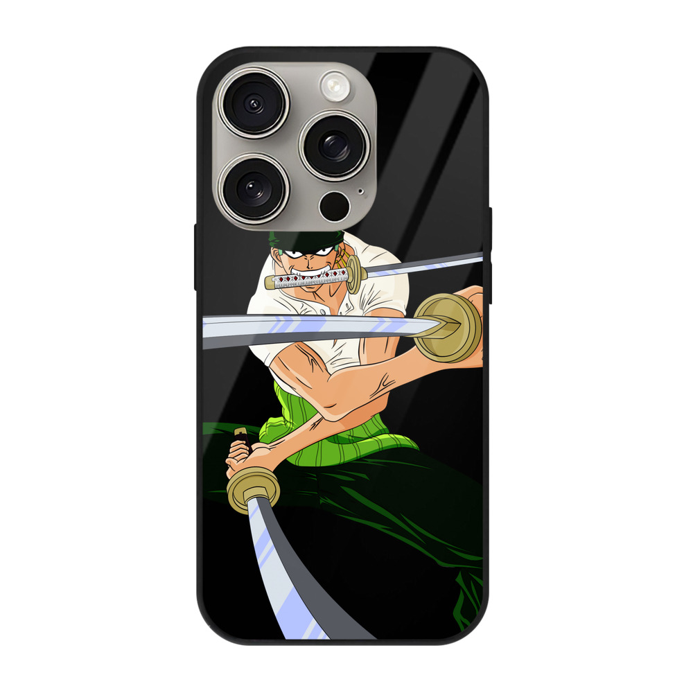 （画像用） ワンピース ロロノア・ゾロ ONE PIECE Roronoa Zoro 【iPhone15Pro対応】スマホケース 耐衝撃＆黄変防止 背面ガラス