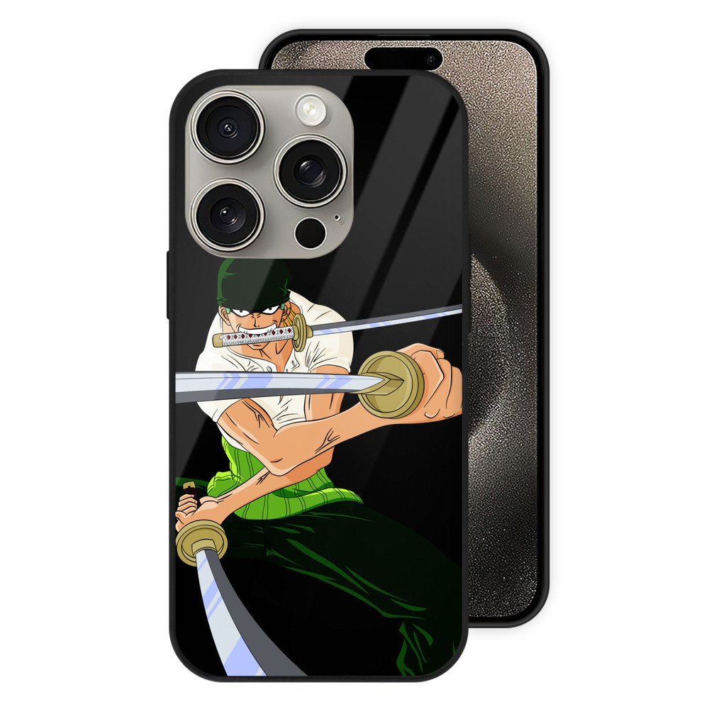 （画像用） ワンピース ロロノア・ゾロ ONE PIECE Roronoa Zoro 【iPhone15Pro対応】スマホケース 耐衝撃＆黄変防止 背面ガラス