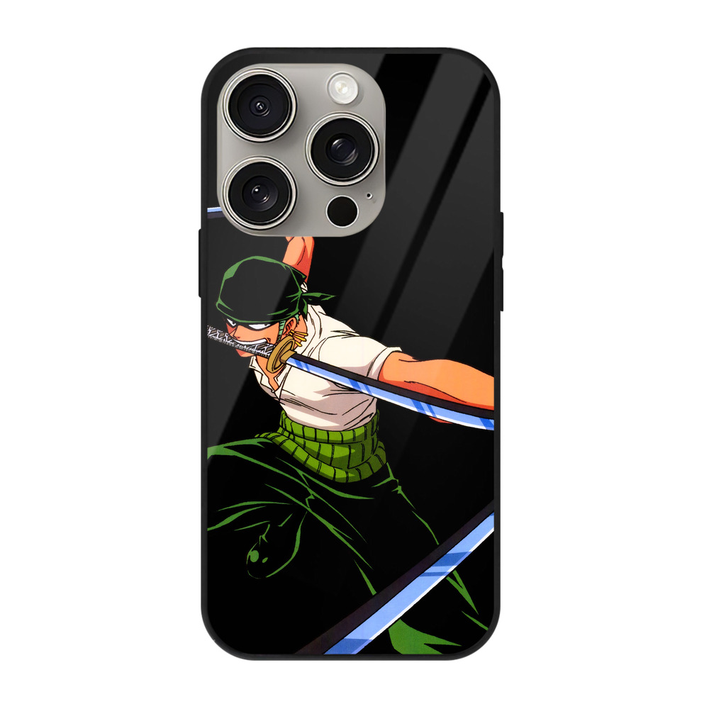 （画像用） ワンピース ロロノア・ゾロ ONE PIECE Roronoa Zoro 【iPhone15Pro対応】スマホケース 耐衝撃＆黄変防止 背面ガラス