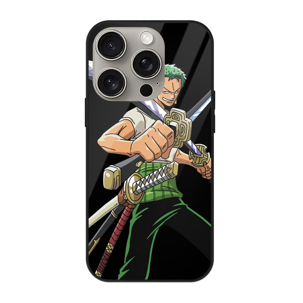 （画像用） ワンピース ロロノア・ゾロ ONE PIECE Roronoa Zoro 【iPhone15Pro対応】スマホケース 耐衝撃＆黄変防止 背面ガラス