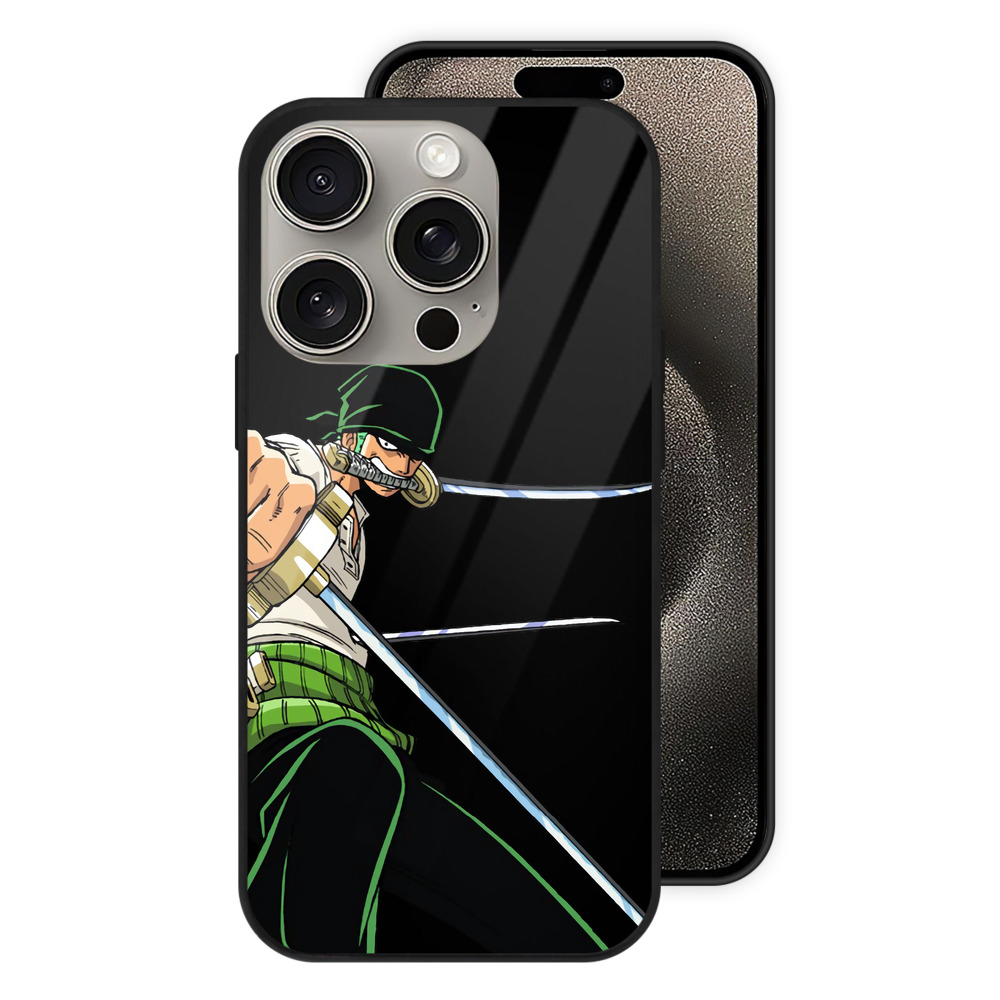 （画像用） ワンピース ロロノア・ゾロ ONE PIECE Roronoa Zoro 【iPhone15Pro対応】スマホケース 耐衝撃＆黄変防止 背面ガラス