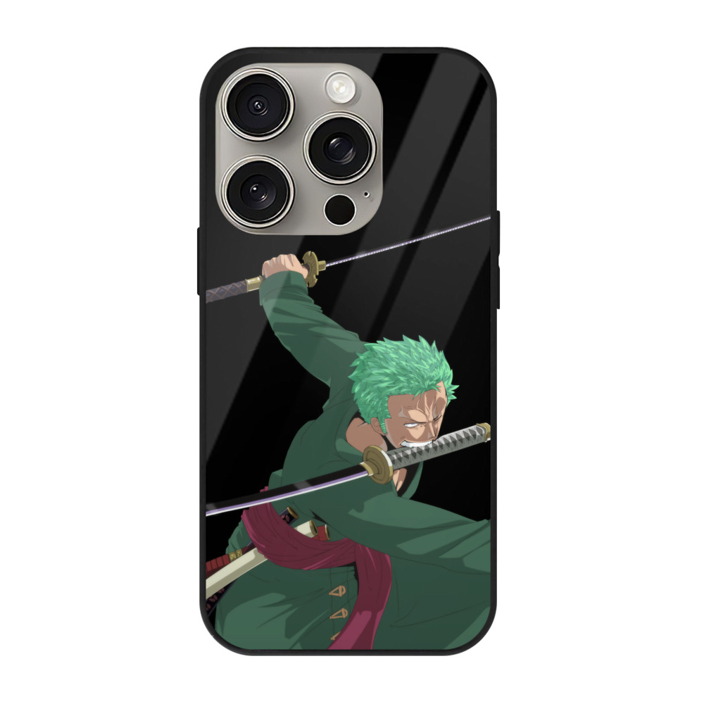 （画像用） ワンピース ロロノア・ゾロ ONE PIECE Roronoa Zoro 【iPhone15Pro対応】スマホケース 耐衝撃＆黄変防止 背面ガラス