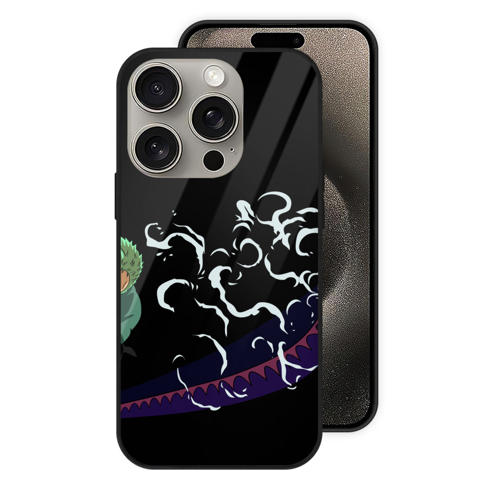 （画像用） ワンピース ロロノア・ゾロ ONE PIECE Roronoa Zoro 【iPhone15Pro対応】スマホケース 耐衝撃＆黄変防止 背面ガラス