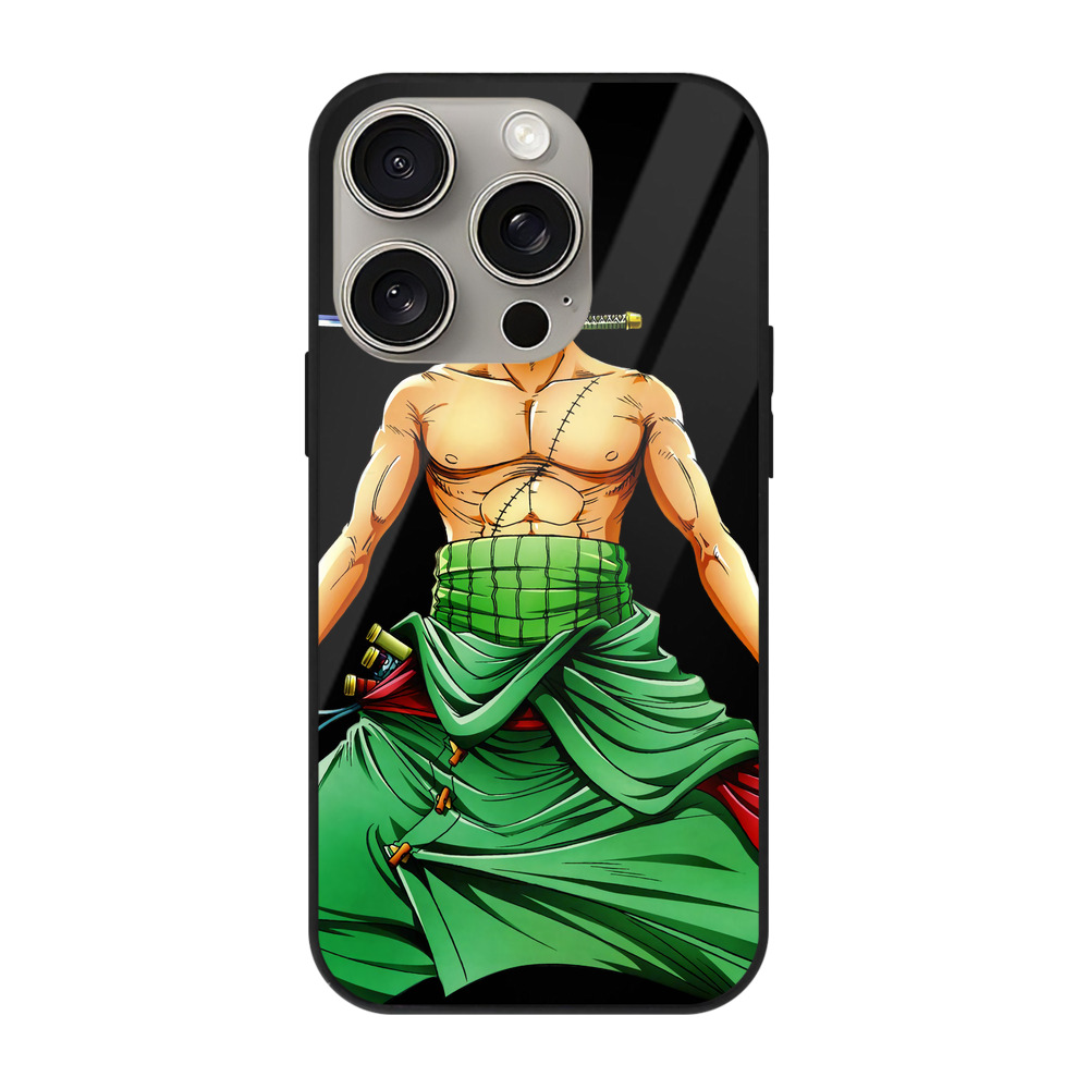 （画像用） ワンピース ロロノア・ゾロ ONE PIECE Roronoa Zoro 【iPhone15Pro対応】スマホケース 耐衝撃＆黄変防止 背面ガラス