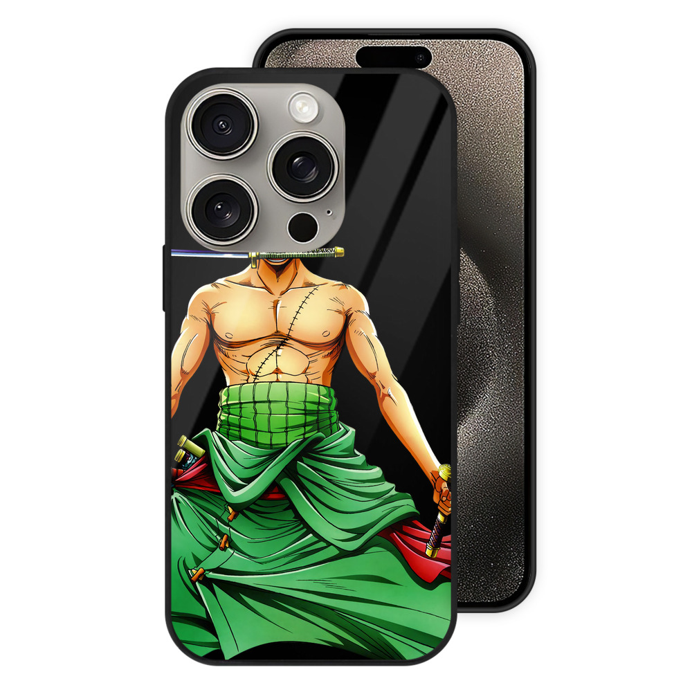 （画像用） ワンピース ロロノア・ゾロ ONE PIECE Roronoa Zoro 【iPhone15Pro対応】スマホケース 耐衝撃＆黄変防止 背面ガラス