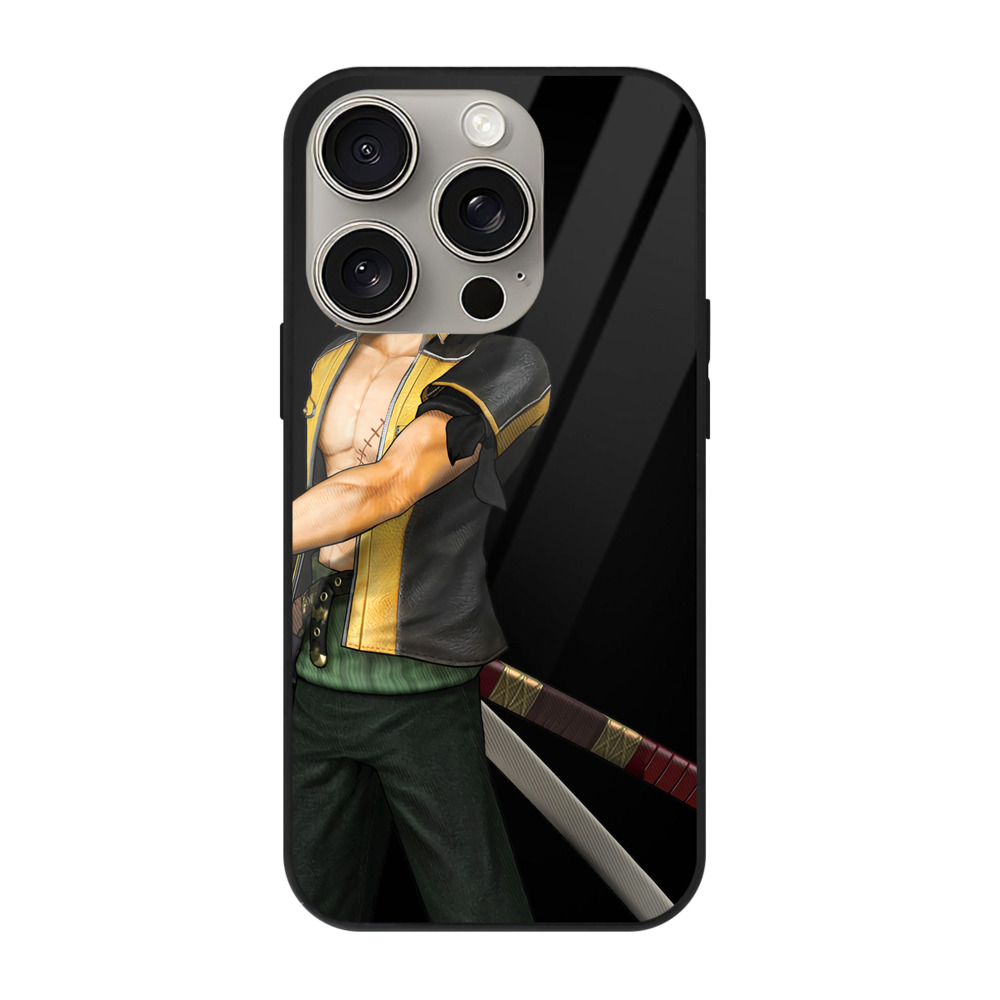 （画像用） ワンピース ロロノア・ゾロ ONE PIECE Roronoa Zoro 【iPhone15Pro対応】スマホケース 耐衝撃＆黄変防止 背面ガラス