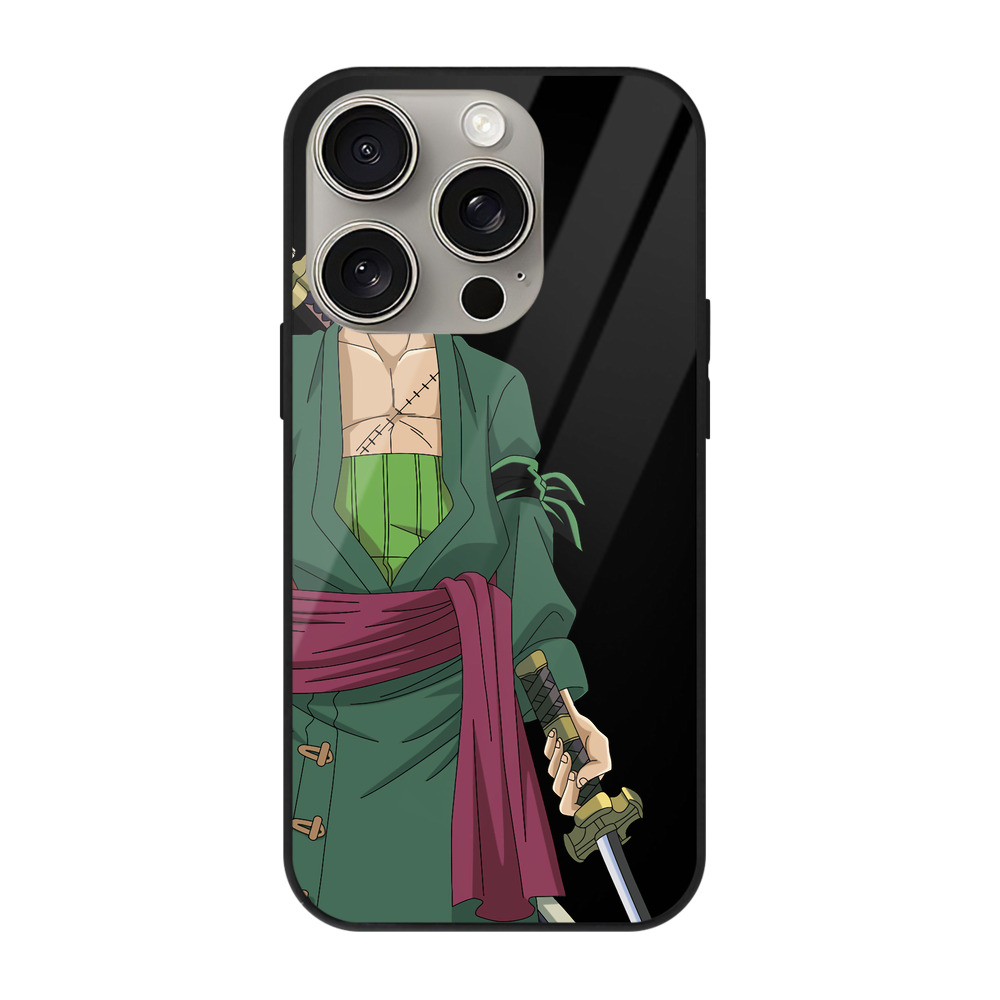 （画像用） ワンピース ロロノア・ゾロ ONE PIECE Roronoa Zoro 【iPhone15Pro対応】スマホケース 耐衝撃＆黄変防止 背面ガラス