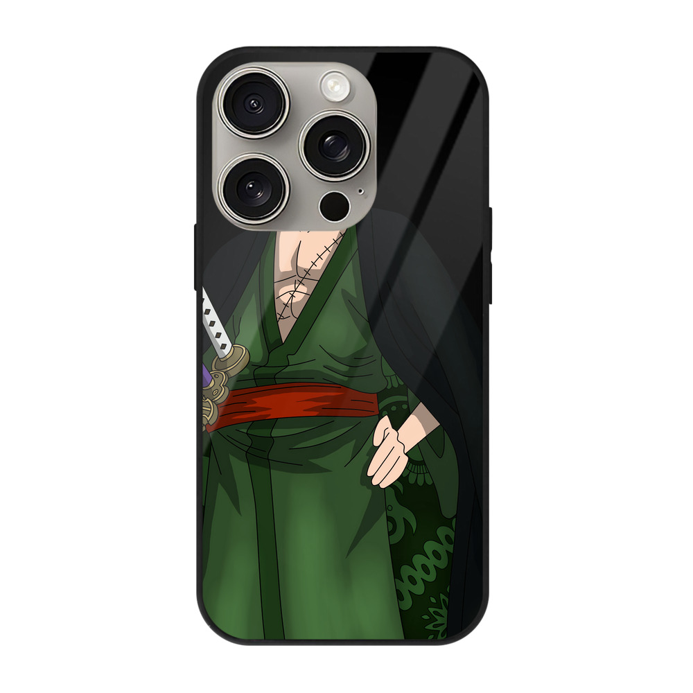 （画像用） ワンピース ロロノア・ゾロ ONE PIECE Roronoa Zoro 【iPhone15Pro対応】スマホケース 耐衝撃＆黄変防止 背面ガラス