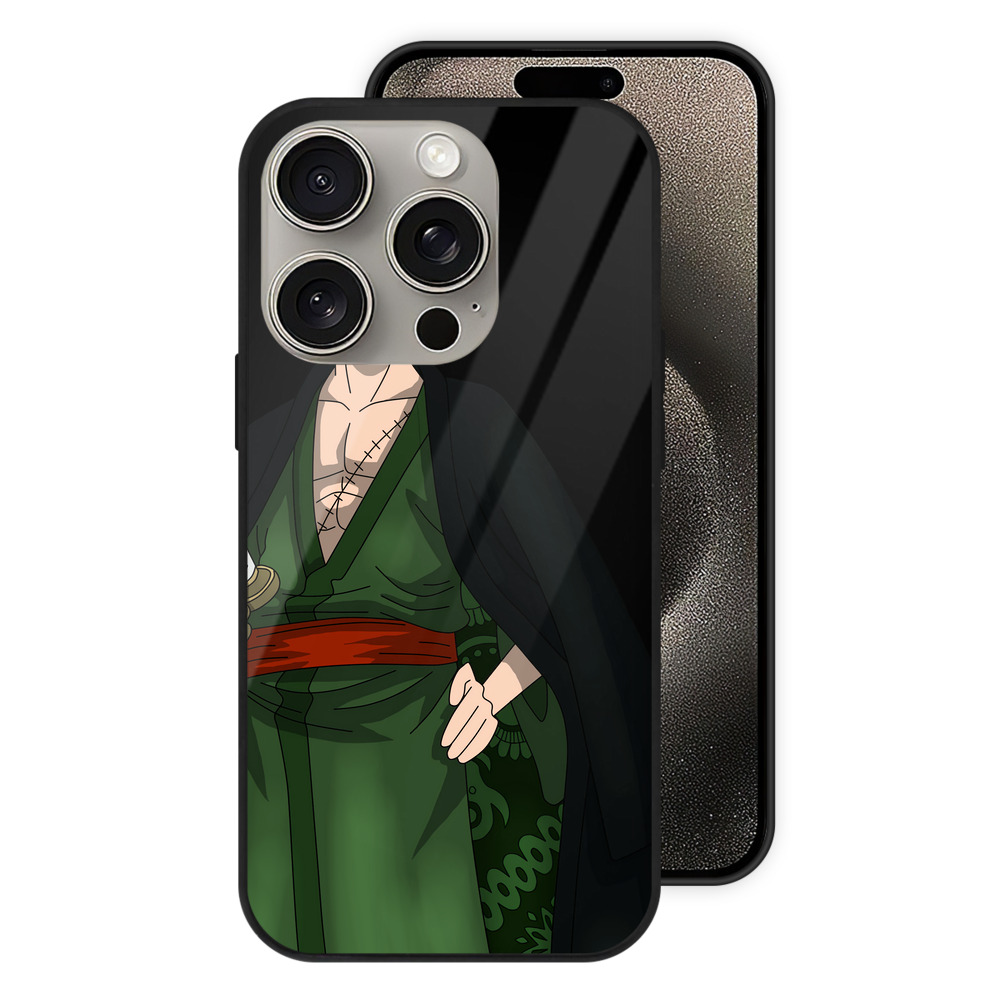 （画像用） ワンピース ロロノア・ゾロ ONE PIECE Roronoa Zoro 【iPhone15Pro対応】スマホケース 耐衝撃＆黄変防止 背面ガラス