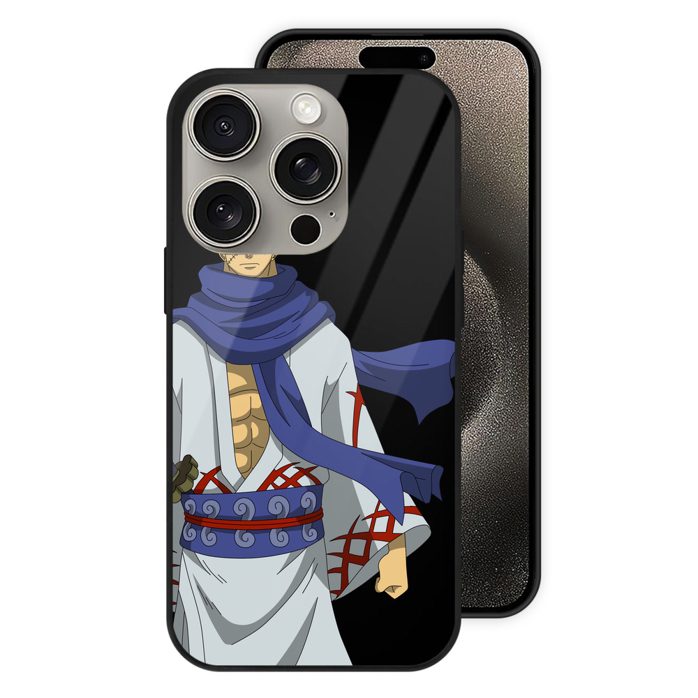 （画像用） ワンピース ロロノア・ゾロ ONE PIECE Roronoa Zoro 【iPhone15Pro対応】スマホケース 耐衝撃＆黄変防止 背面ガラス