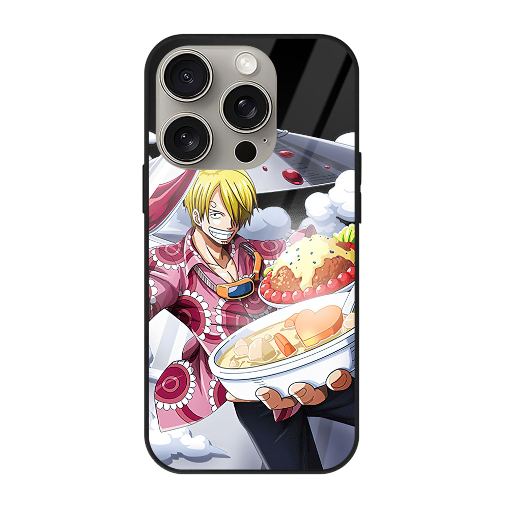 （画像用） ワンピース サンジ ONE PIECE Sanji 【iPhone15Pro対応】スマホケース 耐衝撃＆黄変防止 背面ガラス