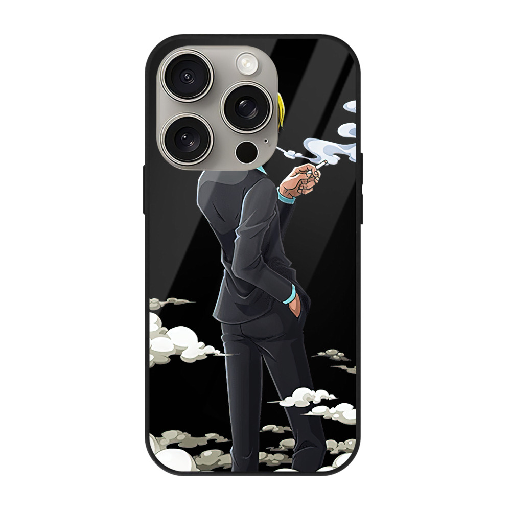 （画像用） ワンピース サンジ ONE PIECE Sanji 【iPhone15Pro対応】スマホケース 耐衝撃＆黄変防止 背面ガラス