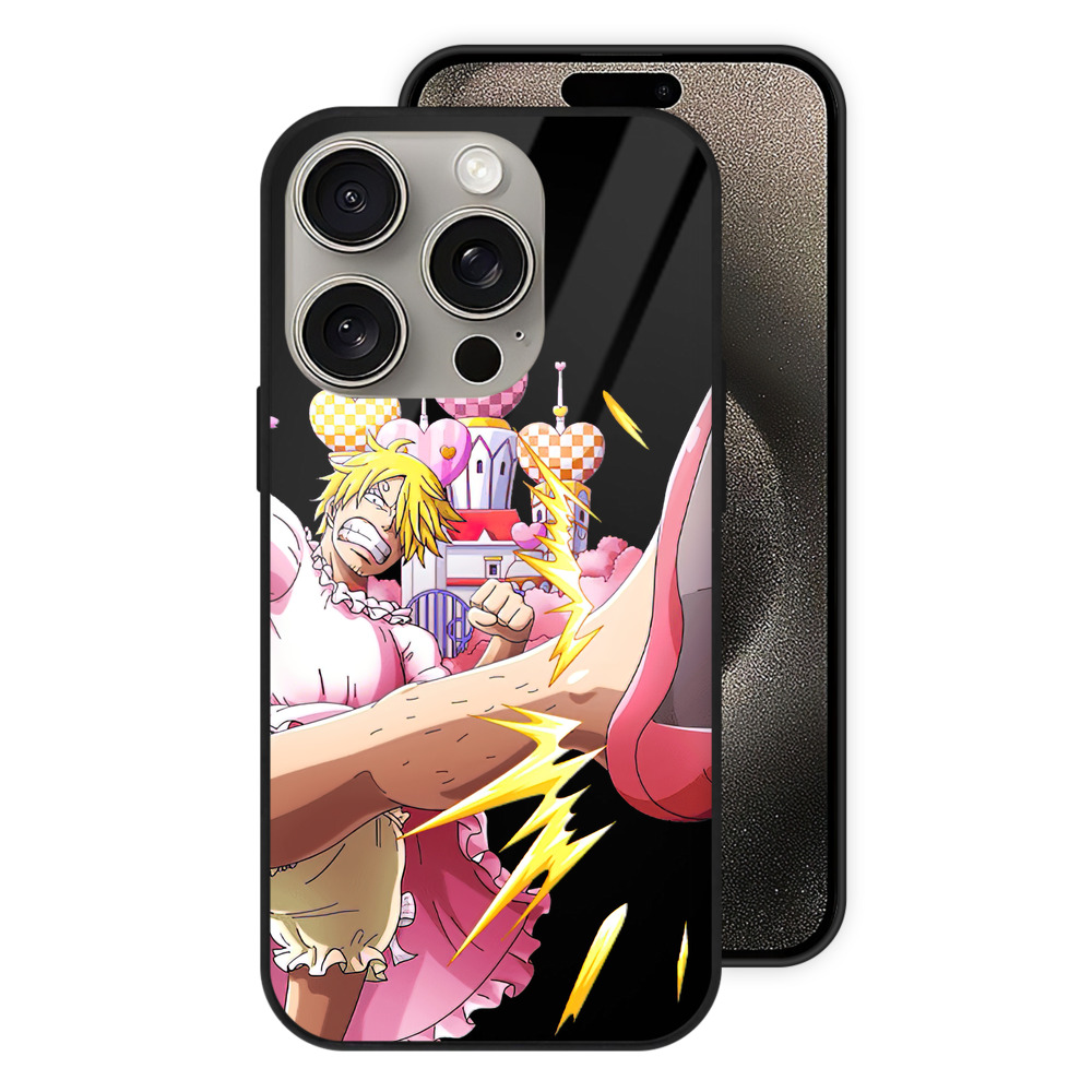 （画像用） ワンピース サンジ ONE PIECE Sanji 【iPhone15Pro対応】スマホケース 耐衝撃＆黄変防止 背面ガラス