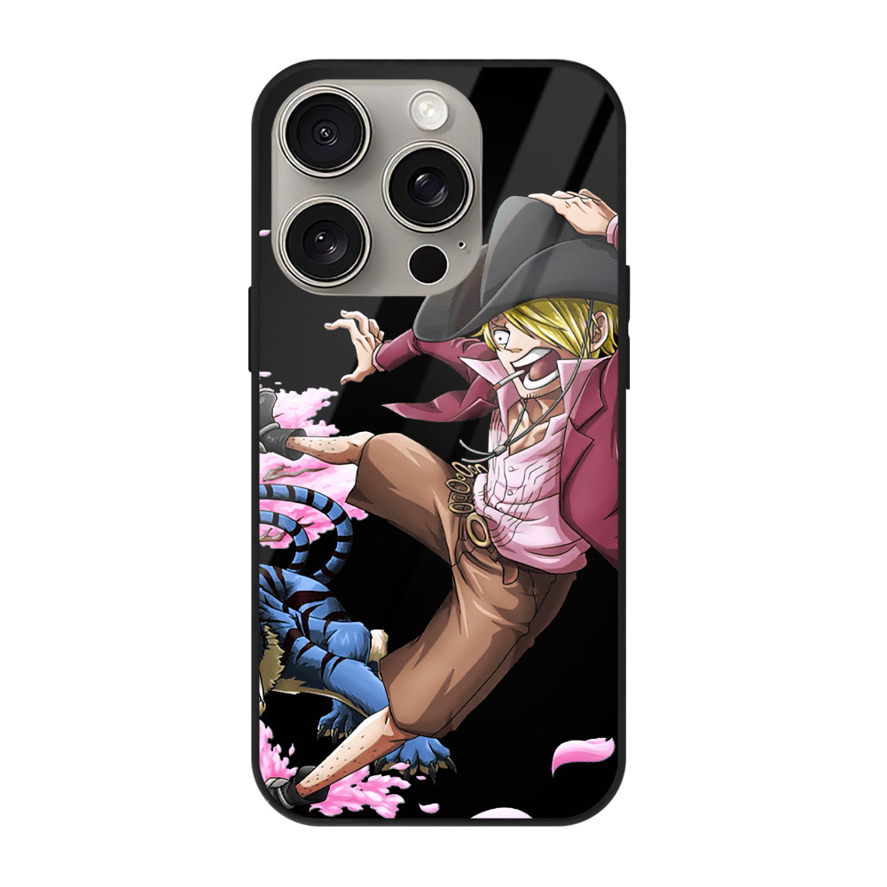 （画像用） ワンピース サンジ ONE PIECE Sanji 【iPhone15Pro対応】スマホケース 耐衝撃＆黄変防止 背面ガラス