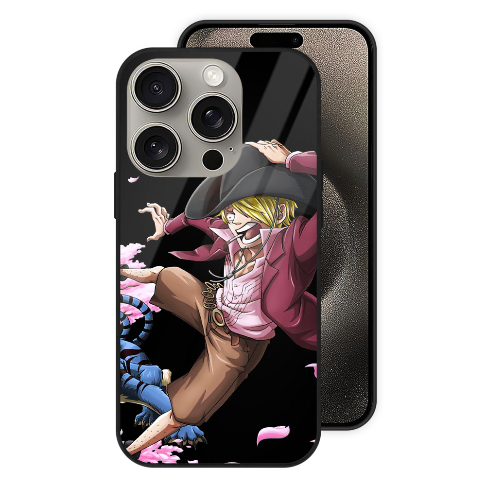 （画像用） ワンピース サンジ ONE PIECE Sanji 【iPhone15Pro対応】スマホケース 耐衝撃＆黄変防止 背面ガラス