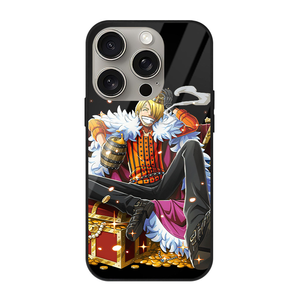 （画像用） ワンピース サンジ ONE PIECE Sanji 【iPhone15Pro対応】スマホケース 耐衝撃＆黄変防止 背面ガラス
