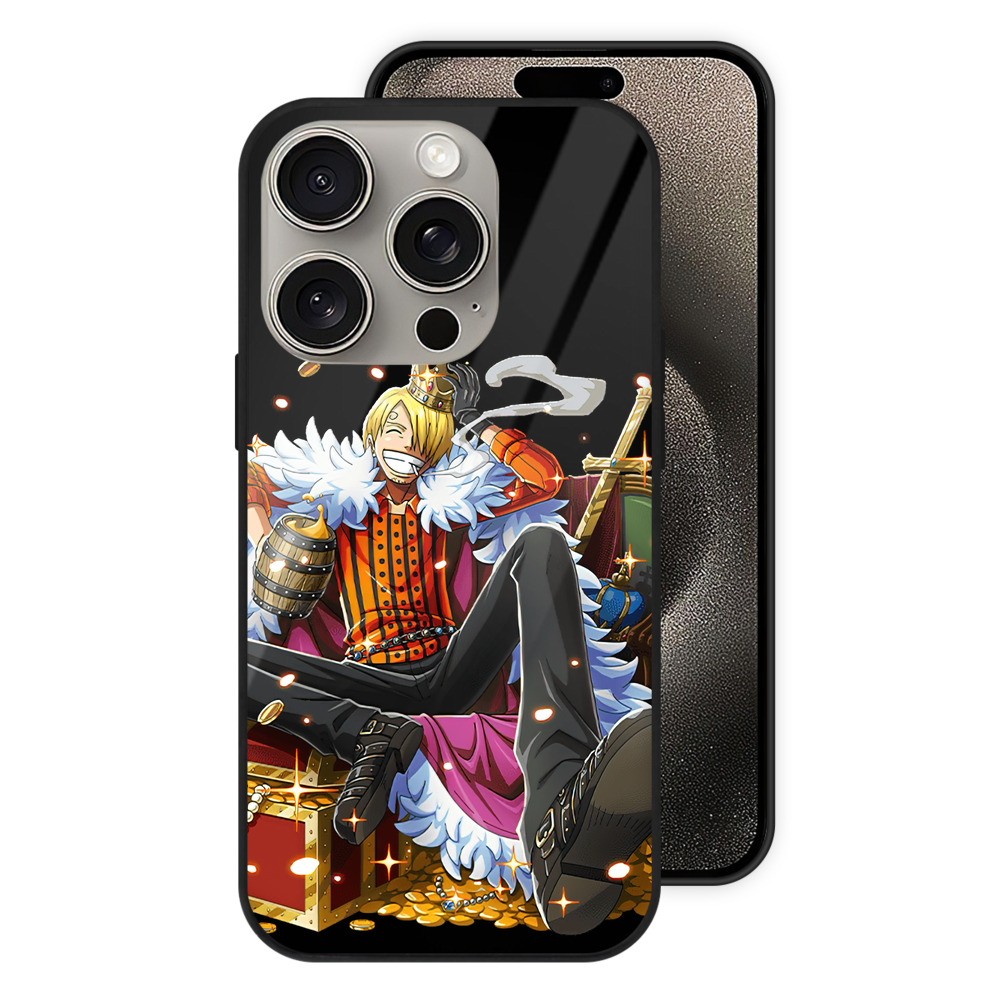 （画像用） ワンピース サンジ ONE PIECE Sanji 【iPhone15Pro対応】スマホケース 耐衝撃＆黄変防止 背面ガラス